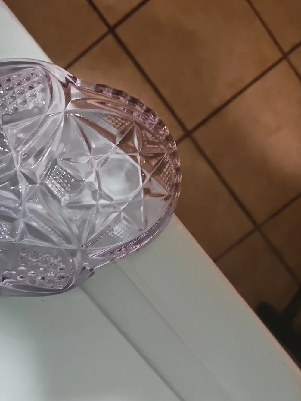 Pressed Glass Serving Tray in Light Purple